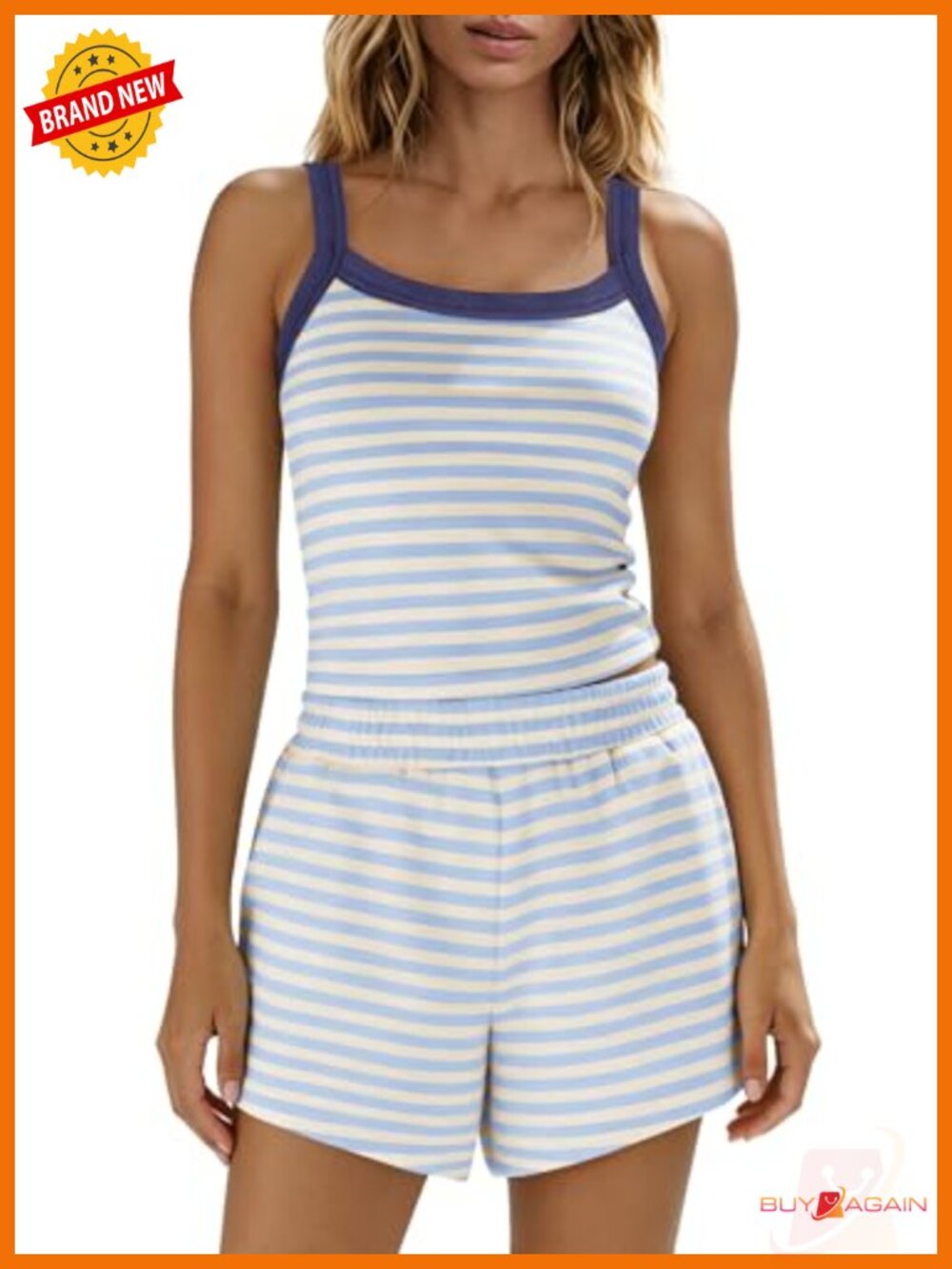 Women's 2 Piece Lounge Shorts Set Sleeveless Spaghetti Strap Vacation Outfit